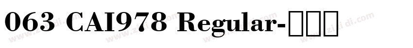 063 CAI978 Regular字体转换